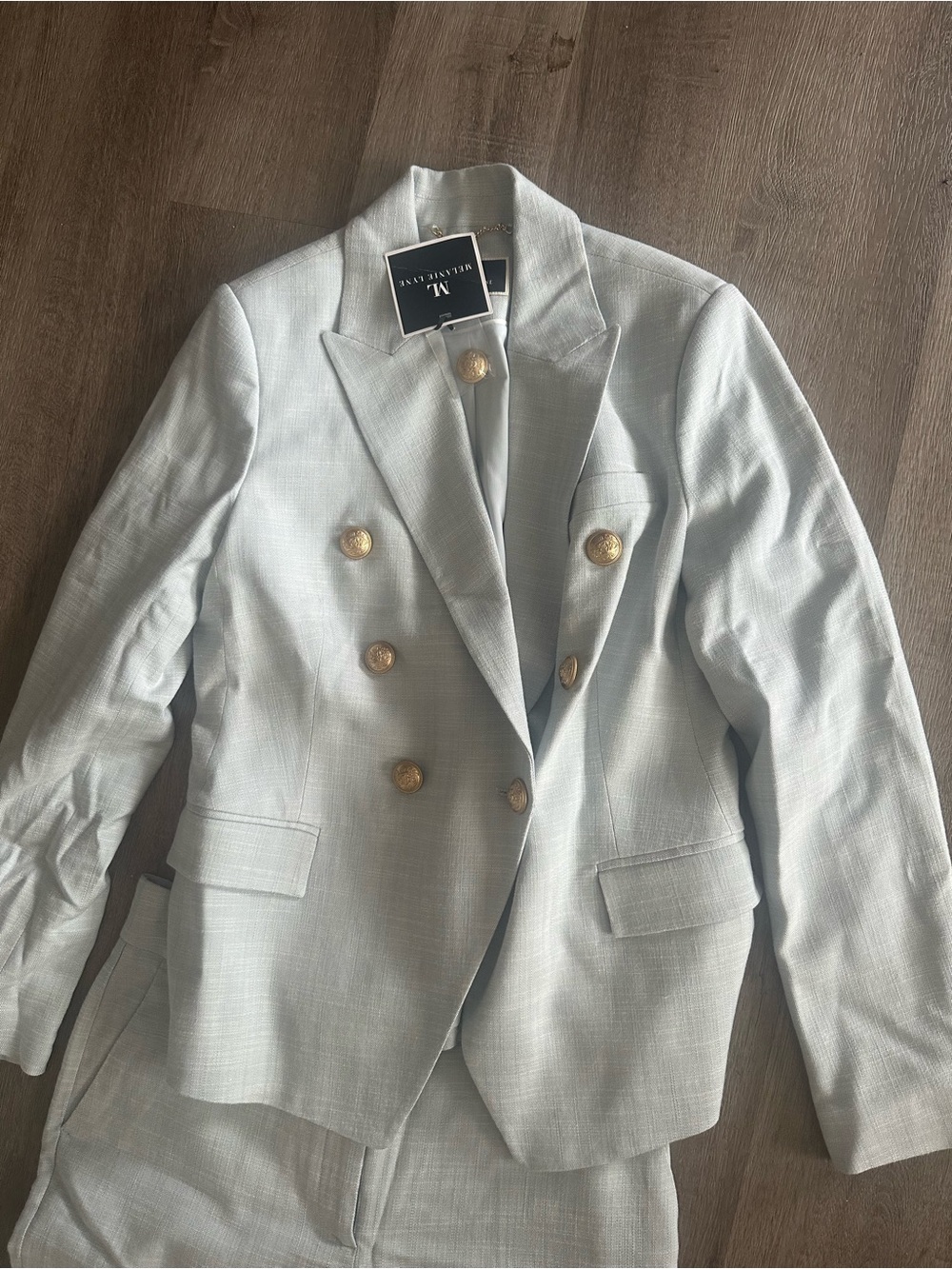 Melanie Lyne Women's Light Blue Double-Breasted Suit Jacket & Trousers - Picture 6 of 10